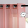 NICETOWN Patio Door Sheer Curtains 96 inch Length, Ring Top Voile Textured Airy Sheer Curtains and Drapes Elegant for Bedroom/Living Room Home Decor, Beige, 54 inch Wide, 2 Panels(Coral Pink)