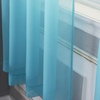 NICETOWN Patio Door Sheer Curtains 96 inch Length, Ring Top Voile Textured Airy Sheer Curtains and Drapes Elegant for Bedroom/Living Room Home Decor, Beige, 54 inch Wide, 2 Panels(Baby Blue)