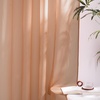 NICETOWN Patio Door Sheer Curtains 96 inch Length, Ring Top Voile Textured Airy Sheer Curtains and Drapes Elegant for Bedroom/Living Room Home Decor, Beige, 54 inch Wide, 2 Panels(Terracotta)