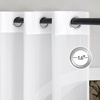 NICETOWN Patio Door Sheer Curtains 96 inch Length, Ring Top Voile Textured Airy Sheer Curtains and Drapes Elegant for Bedroom/Living Room Home Decor, Beige, 54 inch Wide, 2 Panels(White)