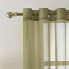NICETOWN Patio Door Sheer Curtains 96 inch Length, Ring Top Voile Textured Airy Sheer Curtains and Drapes Elegant for Bedroom/Living Room Home Decor, Beige, 54 inch Wide, 2 Panels(Army Green)