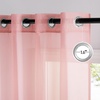 NICETOWN Patio Door Sheer Curtains 96 inch Length, Ring Top Voile Textured Airy Sheer Curtains and Drapes Elegant for Bedroom/Living Room Home Decor, Beige, 54 inch Wide, 2 Panels(Baby Pink)