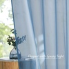 NICETOWN Patio Door Sheer Curtains 96 inch Length, Ring Top Voile Textured Airy Sheer Curtains and Drapes Elegant for Bedroom/Living Room Home Decor, Beige, 54 inch Wide, 2 Panels(Stone Blue)