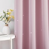 NICETOWN Sage Green Nursery Curtain with Cut Out Stars, W52 x L63, 2 Panels(Baby Pink)