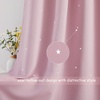 NICETOWN Sage Green Nursery Curtain with Cut Out Stars, W52 x L63, 2 Panels(Baby Pink)