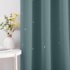 NICETOWN Sage Green Nursery Curtain with Cut Out Stars, W52 x L63, 2 Panels(Greyish Blue)
