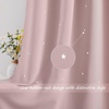 NICETOWN Sage Green Nursery Curtain with Cut Out Stars, W52 x L63, 2 Panels(Light Pink)