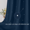 NICETOWN Sage Green Nursery Curtain with Cut Out Stars, W52 x L63, 2 Panels(Moroccan Blue)