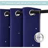 NICETOWN Sage Green Nursery Curtain with Cut Out Stars, W52 x L63, 2 Panels(Navy Blue)
