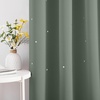 NICETOWN Sage Green Nursery Curtain with Cut Out Stars, W52 x L63, 2 Panels(Sage Green)