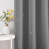 NICETOWN Sage Green Nursery Curtain with Cut Out Stars, W52 x L63, 2 Panels(Sliver Grey)