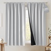 NICETOWN 100% Black Out Curtains 84 Inch Long, W52xL84, 2 Panels(Greyish White)