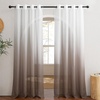 NICETOWN Colorful Curtains, Rainbow Ombre Sheer Curtains for Bedroom Girls Room Decor Ombre Pattern Window Short Sheer Curtains for Girly Nursery Kids Daughter Room (55 x 63 Inch Length, Set of 2)(Taupe| Waterproof)