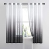NICETOWN Colorful Curtains, Rainbow Ombre Sheer Curtains for Bedroom Girls Room Decor Ombre Pattern Window Short Sheer Curtains for Girly Nursery Kids Daughter Room (55 x 63 Inch Length, Set of 2)(Black)
