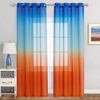 NICETOWN Colorful Curtains, Rainbow Ombre Sheer Curtains for Bedroom Girls Room Decor Ombre Pattern Window Short Sheer Curtains for Girly Nursery Kids Daughter Room (55 x 63 Inch Length, Set of 2)(Blue & Orange)