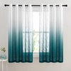NICETOWN Colorful Curtains, Rainbow Ombre Sheer Curtains for Bedroom Girls Room Decor Ombre Pattern Window Short Sheer Curtains for Girly Nursery Kids Daughter Room (55 x 63 Inch Length, Set of 2)(Teal)