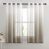 NICETOWN Colorful Curtains, Rainbow Ombre Sheer Curtains for Bedroom Girls Room Decor Ombre Pattern Window Short Sheer Curtains for Girly Nursery Kids Daughter Room (55 x 63 Inch Length, Set of 2)(Taupe)