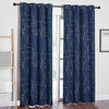 NICETOWN Grey Blackout Striped Pattern Curtains for Living Room, 52 x 84(2 – Navy)