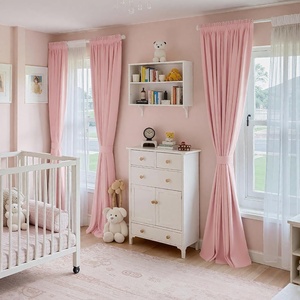 NICETOWN Black Velvet Blackout Curtains 96 inch Long 2 Panels(Pink Series – Baby Pink)