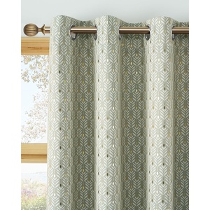 NICETOWN Grey Blackout Striped Pattern Curtains for Living Room, 52 x 84(100% Blackout – Gold Foil Leaf)