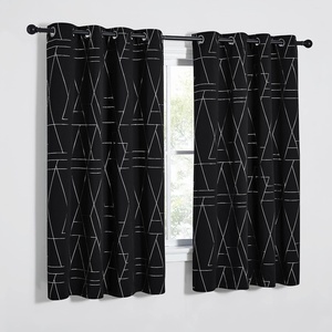 NICETOWN Grey Blackout Striped Pattern Curtains for Living Room, 52 x 84(2 – Black)