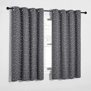 NICETOWN Grey Blackout Striped Pattern Curtains for Living Room, 52 x 84(3 – Grey)