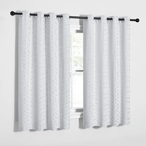NICETOWN Grey Blackout Striped Pattern Curtains for Living Room, 52 x 84(3 – Greyish White)