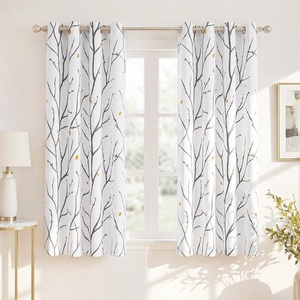 NICETOWN Grey Blackout Striped Pattern Curtains for Living Room, 52 x 84(White&grey)