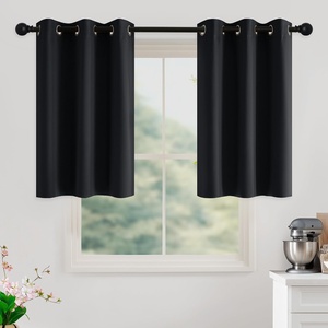 NICETOWN Grey Light Blocking Curtains 96 Inches Long 2 Panels for Living Room, Bedroom, Office Thermal Insulated Blackout Drapes Solid Grommet Noise Reducing Window Curtains, W40(Black)