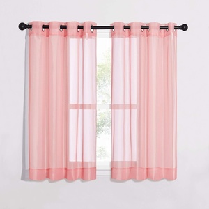 NICETOWN Patio Door Sheer Curtains 96 inch Length, Ring Top Voile Textured Airy Sheer Curtains and Drapes Elegant for Bedroom/Living Room Home Decor, Beige, 54 inch Wide, 2 Panels(Coral)