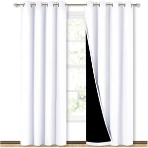 NICETOWN White 100% Blackout Curtains 84 inch Long for Bedroom 2 Pieces