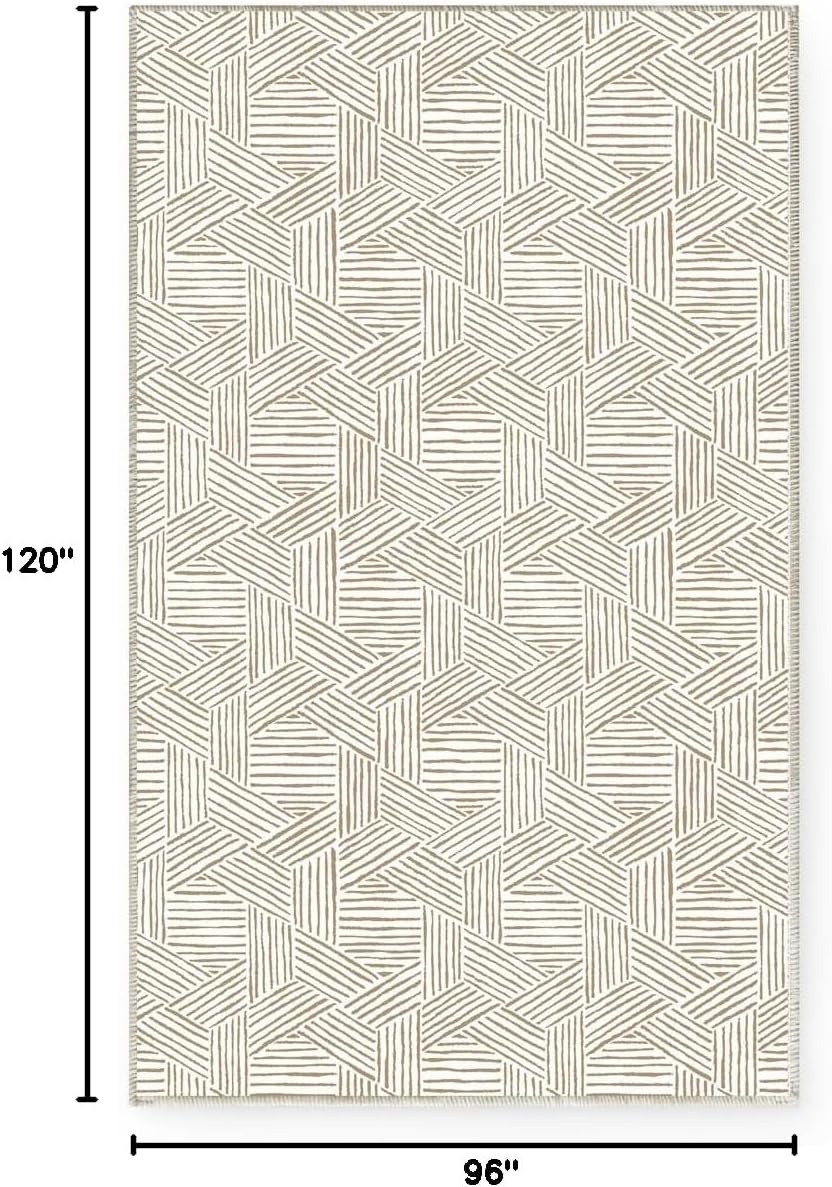 image:imageNICETOWN 8x10 UltraThin Brown Oriental Rug for Bedroom Tumble Washable Area Rugs 8x10 Boho NonSlip Vintage Living Room Rugs Oriental Carpet Entrance for Kitchen Laundry Bathroom BedroomJacquard Brown