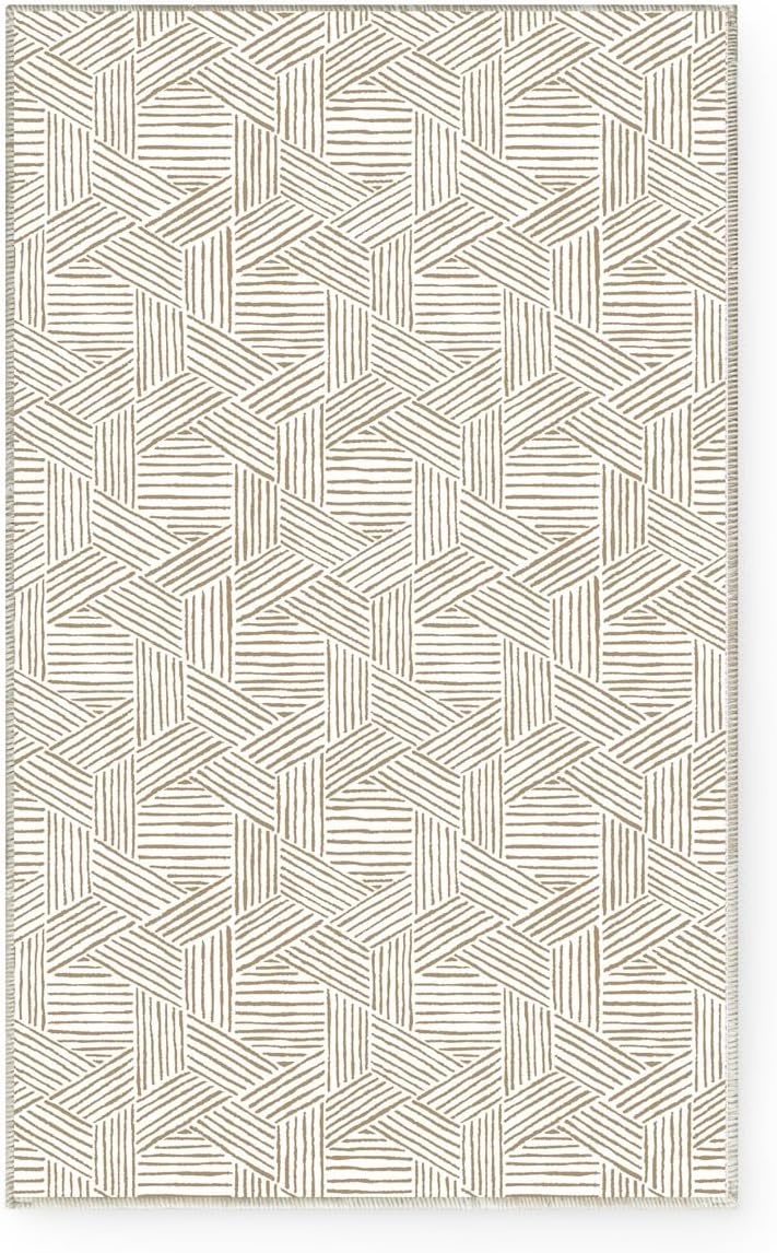image:imageNICETOWN 8x10 UltraThin Brown Oriental Rug for Bedroom Tumble Washable Area Rugs 8x10 Boho NonSlip Vintage Living Room Rugs Oriental Carpet Entrance for Kitchen Laundry Bathroom BedroomJacquard Brown