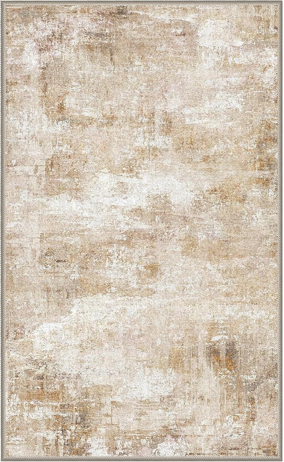 image:imageNICETOWN 8x10 UltraThin Brown Oriental Rug for Bedroom Tumble Washable Area Rugs 8x10 Boho NonSlip Vintage Living Room Rugs Oriental Carpet Entrance for Kitchen Laundry Bathroom BedroomSandy Yellow
