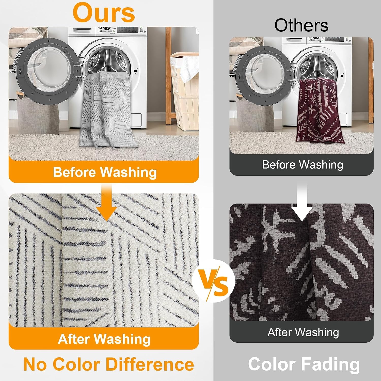 image:imageNICETOWN 8x10 UltraThin Brown Oriental Rug for Bedroom Tumble Washable Area Rugs 8x10 Boho NonSlip Vintage Living Room Rugs Oriental Carpet Entrance for Kitchen Laundry Bathroom BedroomJacquard Grey