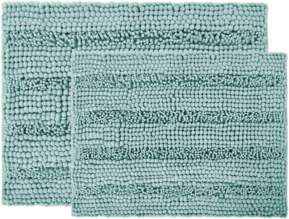 image:imageNICETOWN Black Bathroom Floor Mat AntiSlip Soft Living Room Bedroom Mat Floor Water Absorbent LowProfile Rug Doormat for Entry Mud Room Mat Back Door High Traffic Areas 47 x 24 inchesEggshell Green