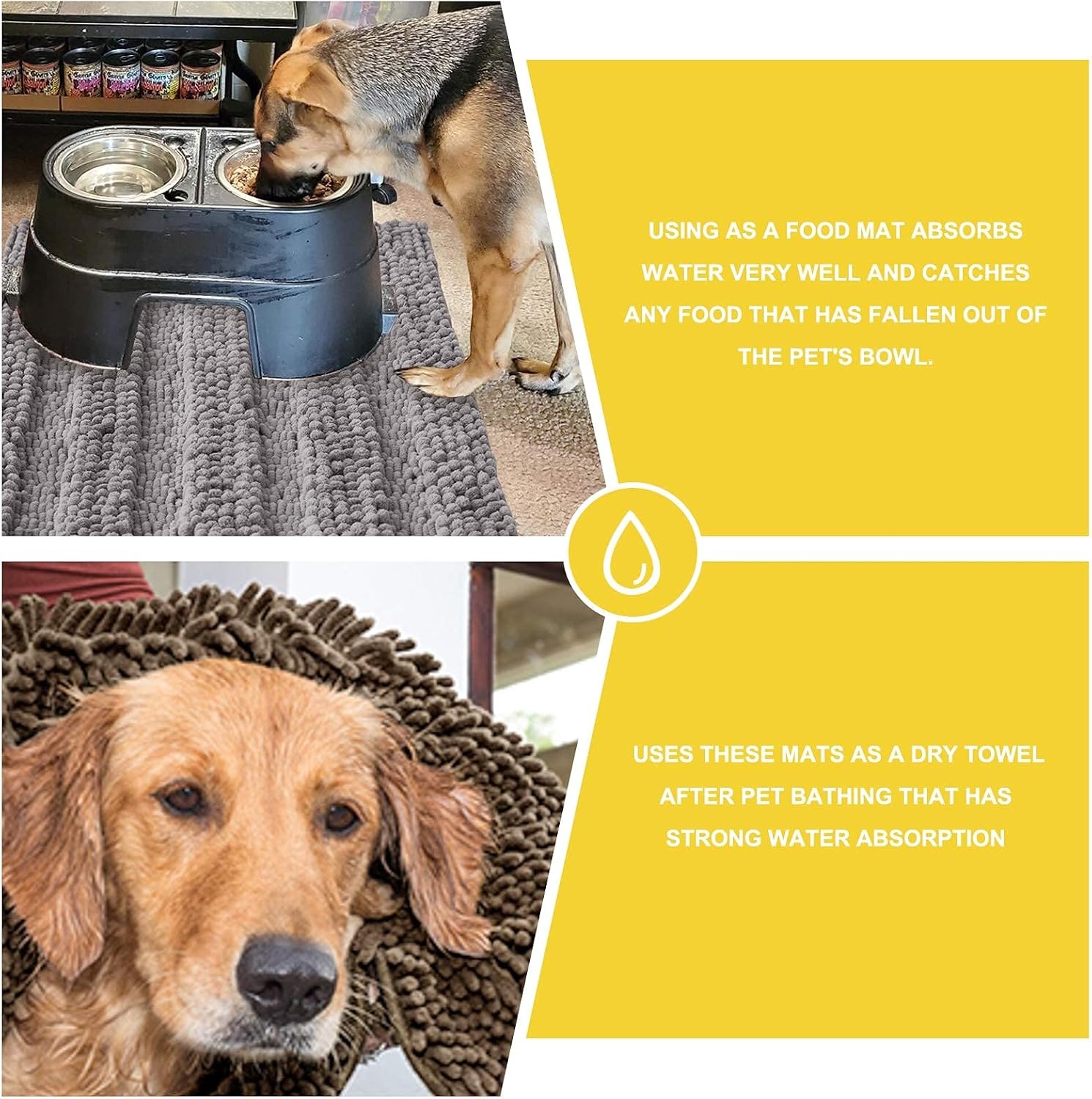 image:imageNICETOWN Black Bathroom Floor Mat AntiSlip Soft Living Room Bedroom Mat Floor Water Absorbent LowProfile Rug Doormat for Entry Mud Room Mat Back Door High Traffic Areas 47 x 24 inchesDove Grey