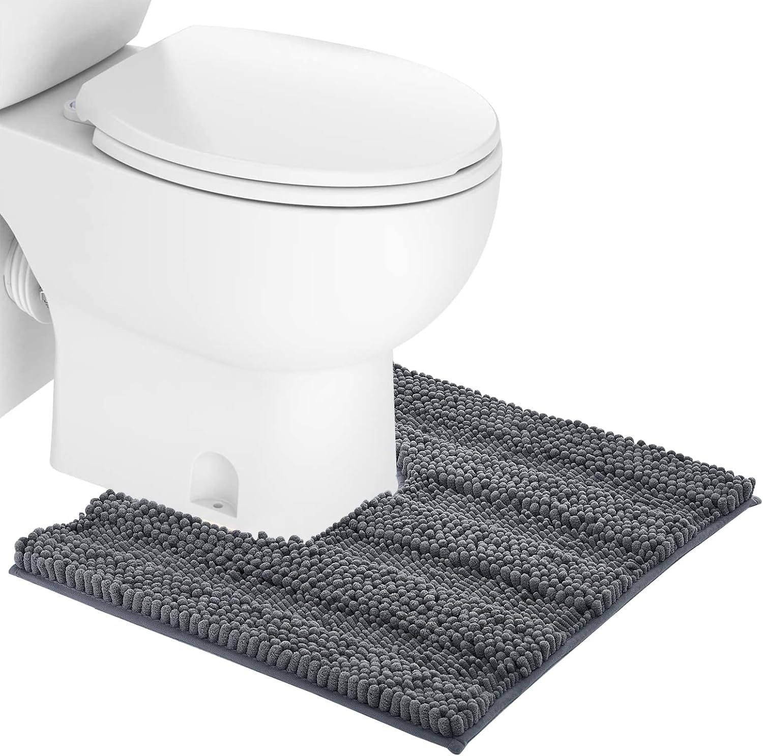 image:imageNICETOWN Black Bathroom Floor Mat AntiSlip Soft Living Room Bedroom Mat Floor Water Absorbent LowProfile Rug Doormat for Entry Mud Room Mat Back Door High Traffic Areas 47 x 24 inchesGrey