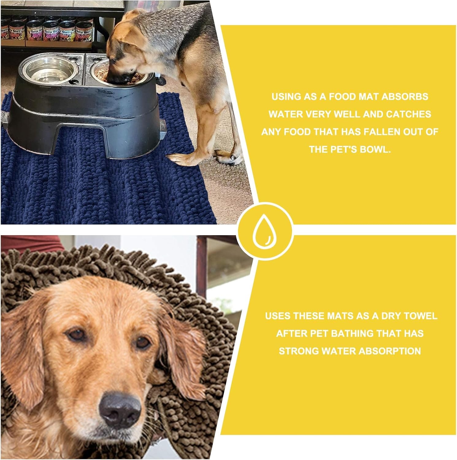 image:imageNICETOWN Black Bathroom Floor Mat AntiSlip Soft Living Room Bedroom Mat Floor Water Absorbent LowProfile Rug Doormat for Entry Mud Room Mat Back Door High Traffic Areas 47 x 24 inchesNavy