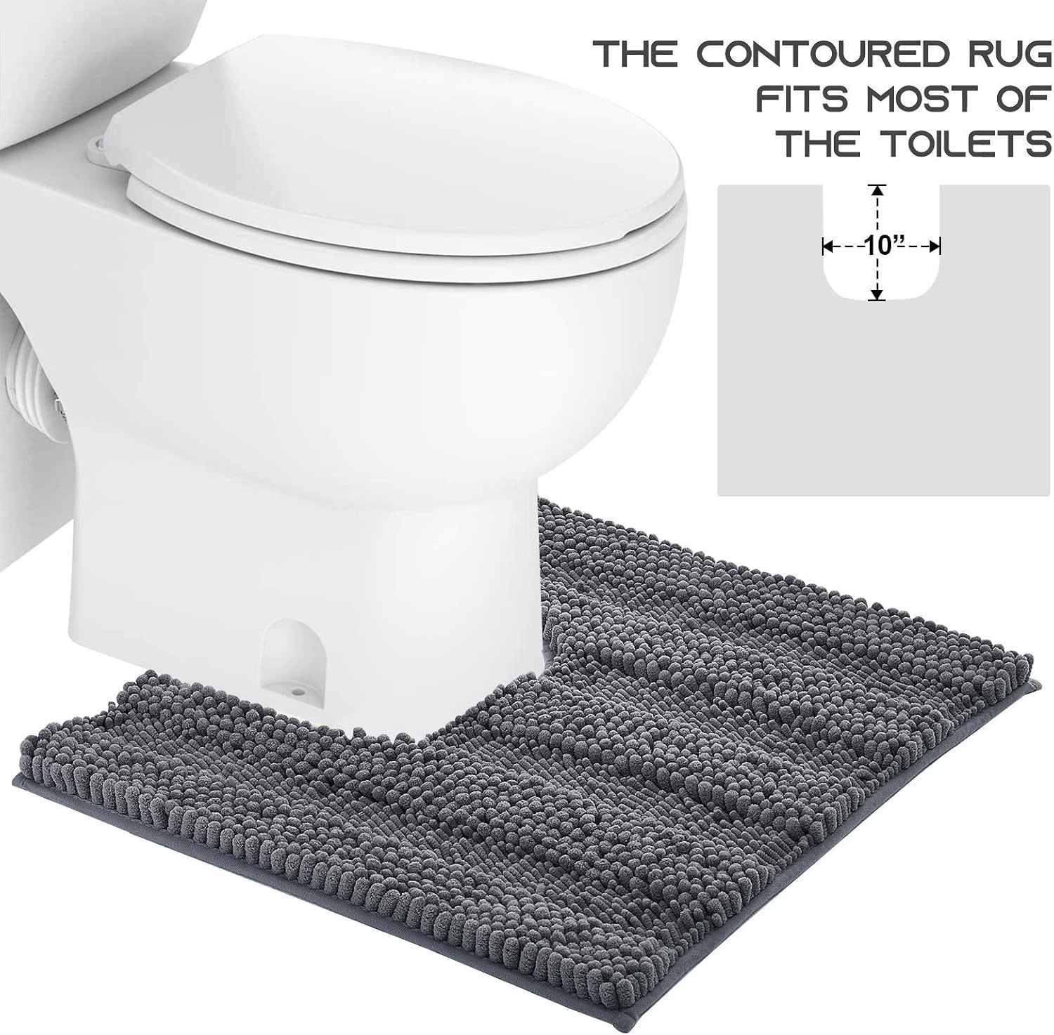 image:imageNICETOWN Black Bathroom Floor Mat AntiSlip Soft Living Room Bedroom Mat Floor Water Absorbent LowProfile Rug Doormat for Entry Mud Room Mat Back Door High Traffic Areas 47 x 24 inchesGrey