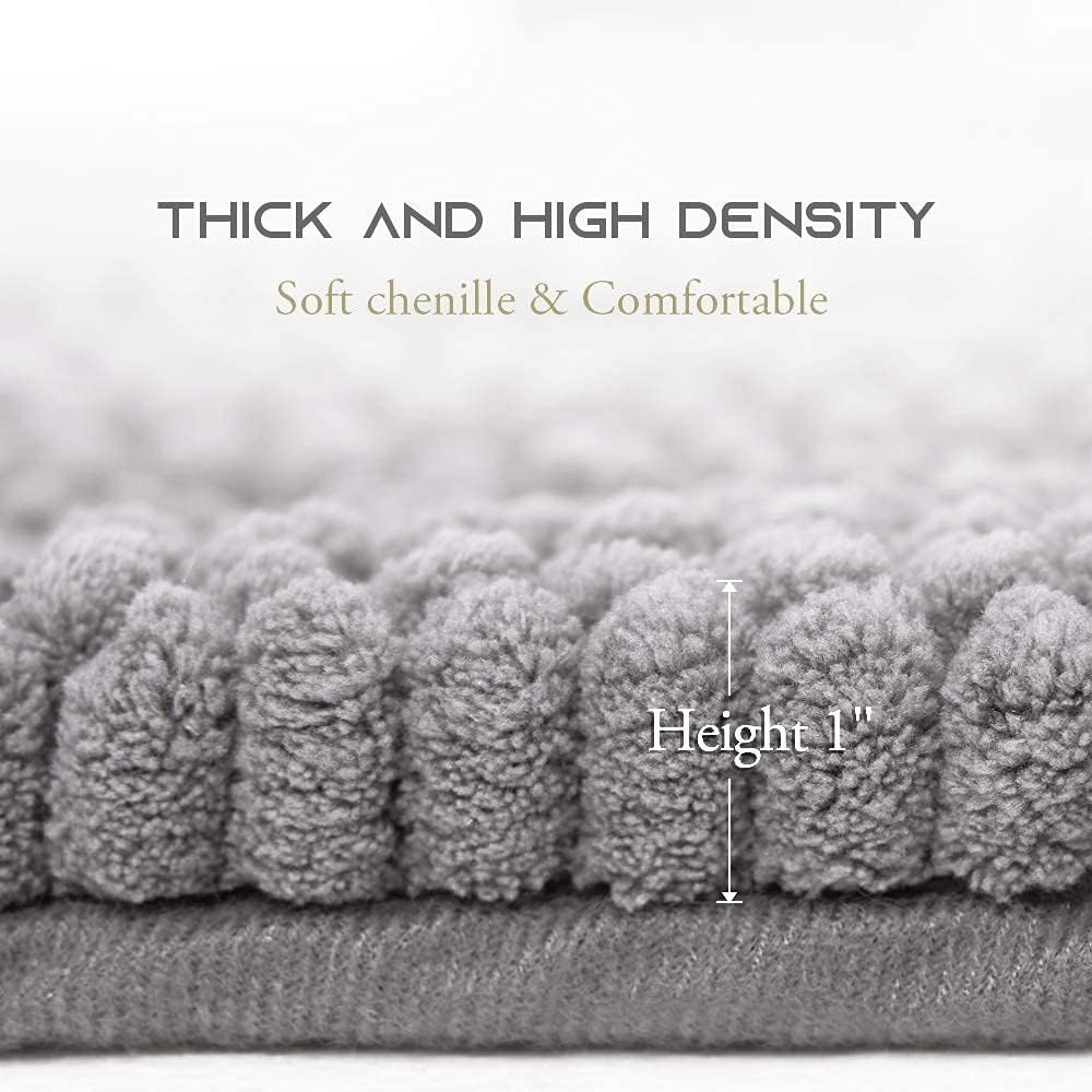 image:imageNICETOWN Black Bathroom Floor Mat AntiSlip Soft Living Room Bedroom Mat Floor Water Absorbent LowProfile Rug Doormat for Entry Mud Room Mat Back Door High Traffic Areas 47 x 24 inchesDove Grey
