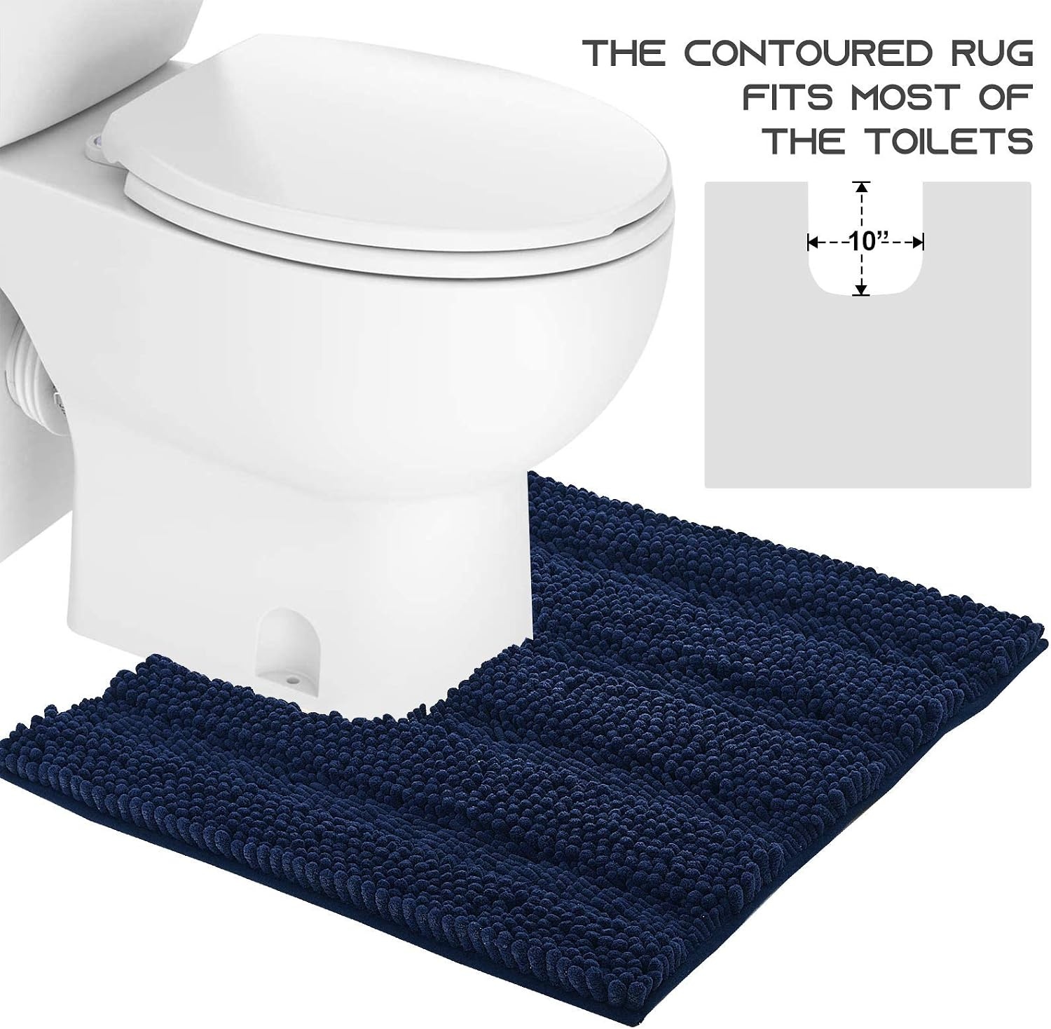 image:imageNICETOWN Black Bathroom Floor Mat AntiSlip Soft Living Room Bedroom Mat Floor Water Absorbent LowProfile Rug Doormat for Entry Mud Room Mat Back Door High Traffic Areas 47 x 24 inchesNavy