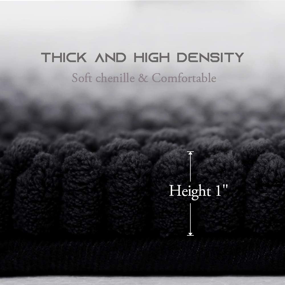image:imageNICETOWN Black Bathroom Floor Mat AntiSlip Soft Living Room Bedroom Mat Floor Water Absorbent LowProfile Rug Doormat for Entry Mud Room Mat Back Door High Traffic Areas 47 x 24 inchesBlack
