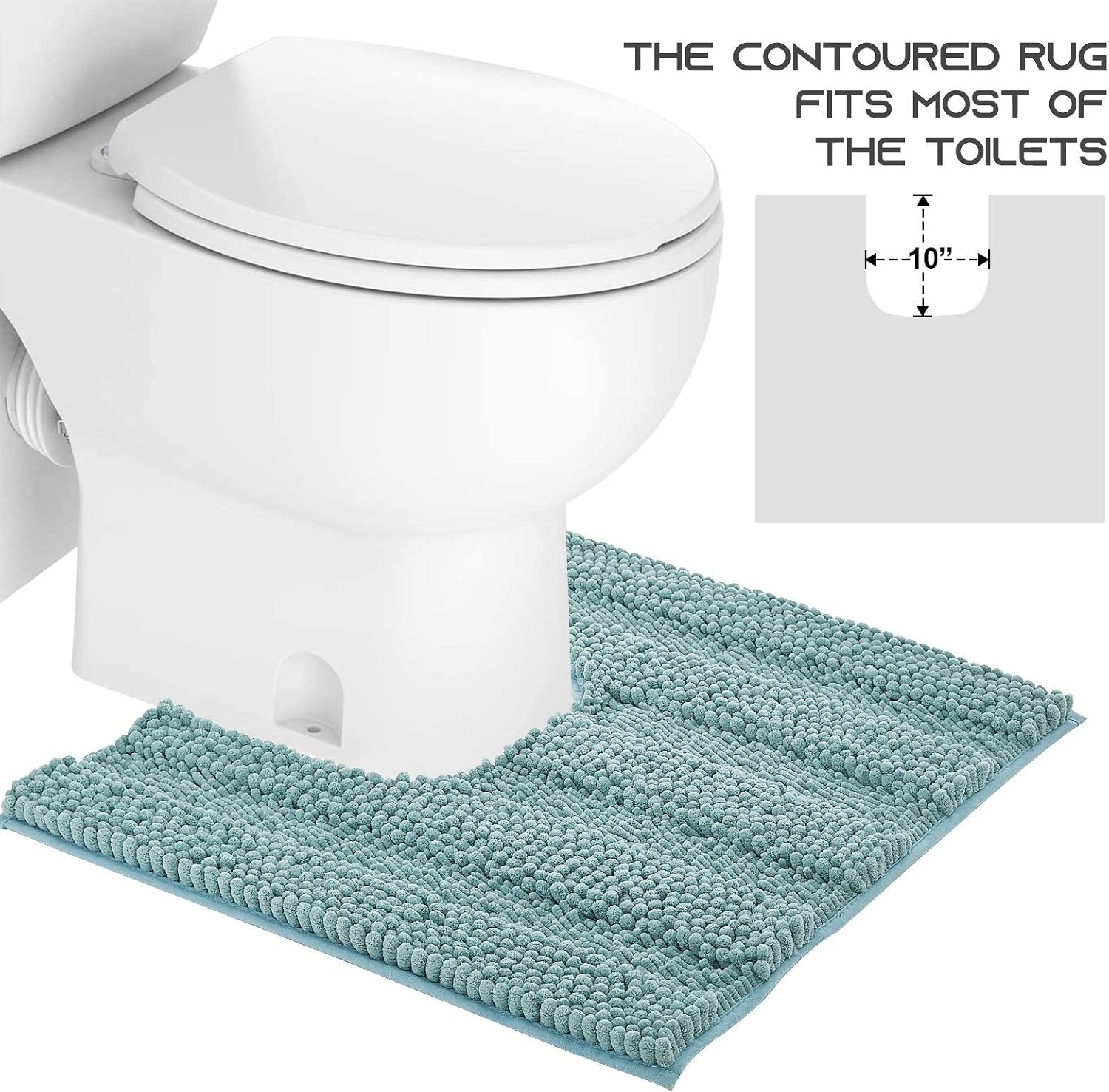 image:imageNICETOWN Black Bathroom Floor Mat AntiSlip Soft Living Room Bedroom Mat Floor Water Absorbent LowProfile Rug Doormat for Entry Mud Room Mat Back Door High Traffic Areas 47 x 24 inchesEggshell Green