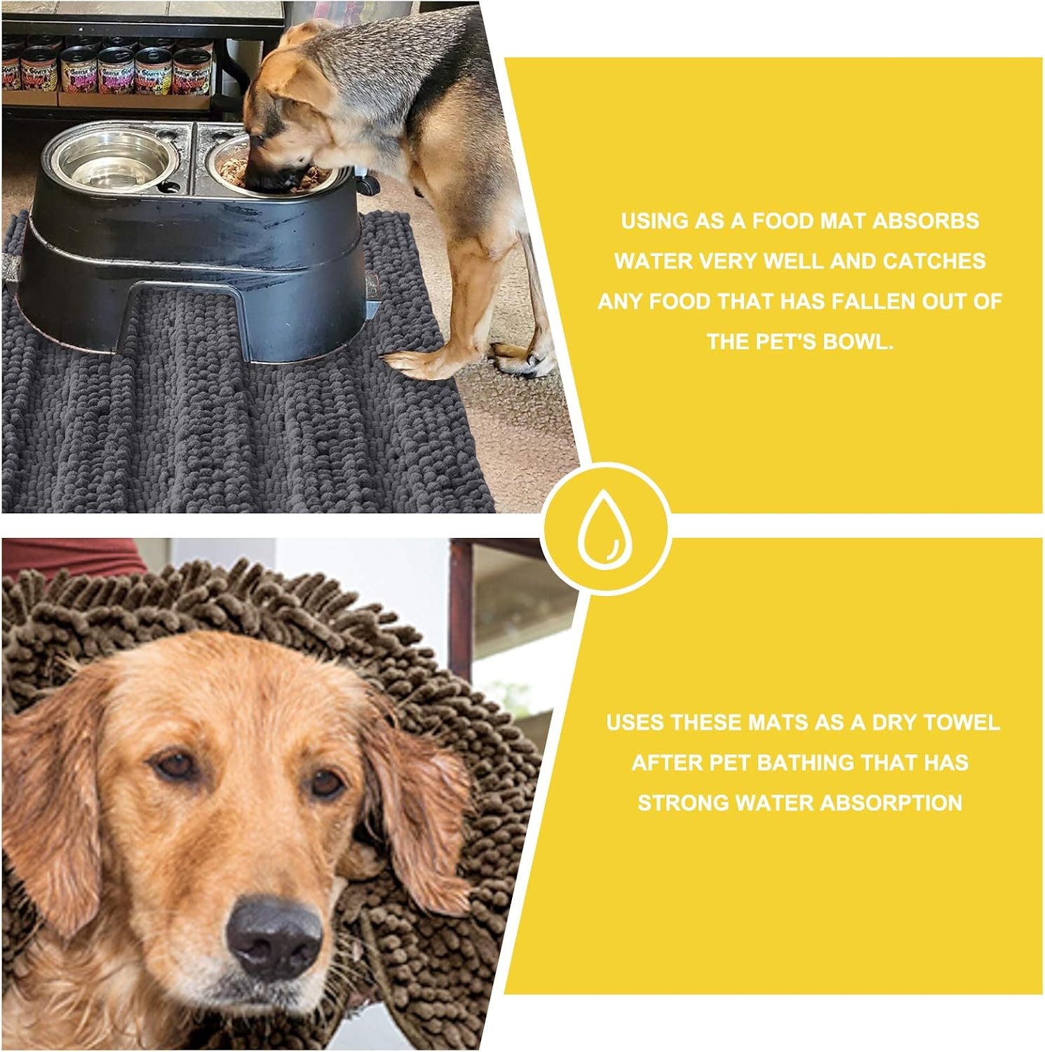 image:imageNICETOWN Black Bathroom Floor Mat AntiSlip Soft Living Room Bedroom Mat Floor Water Absorbent LowProfile Rug Doormat for Entry Mud Room Mat Back Door High Traffic Areas 47 x 24 inchesGrey