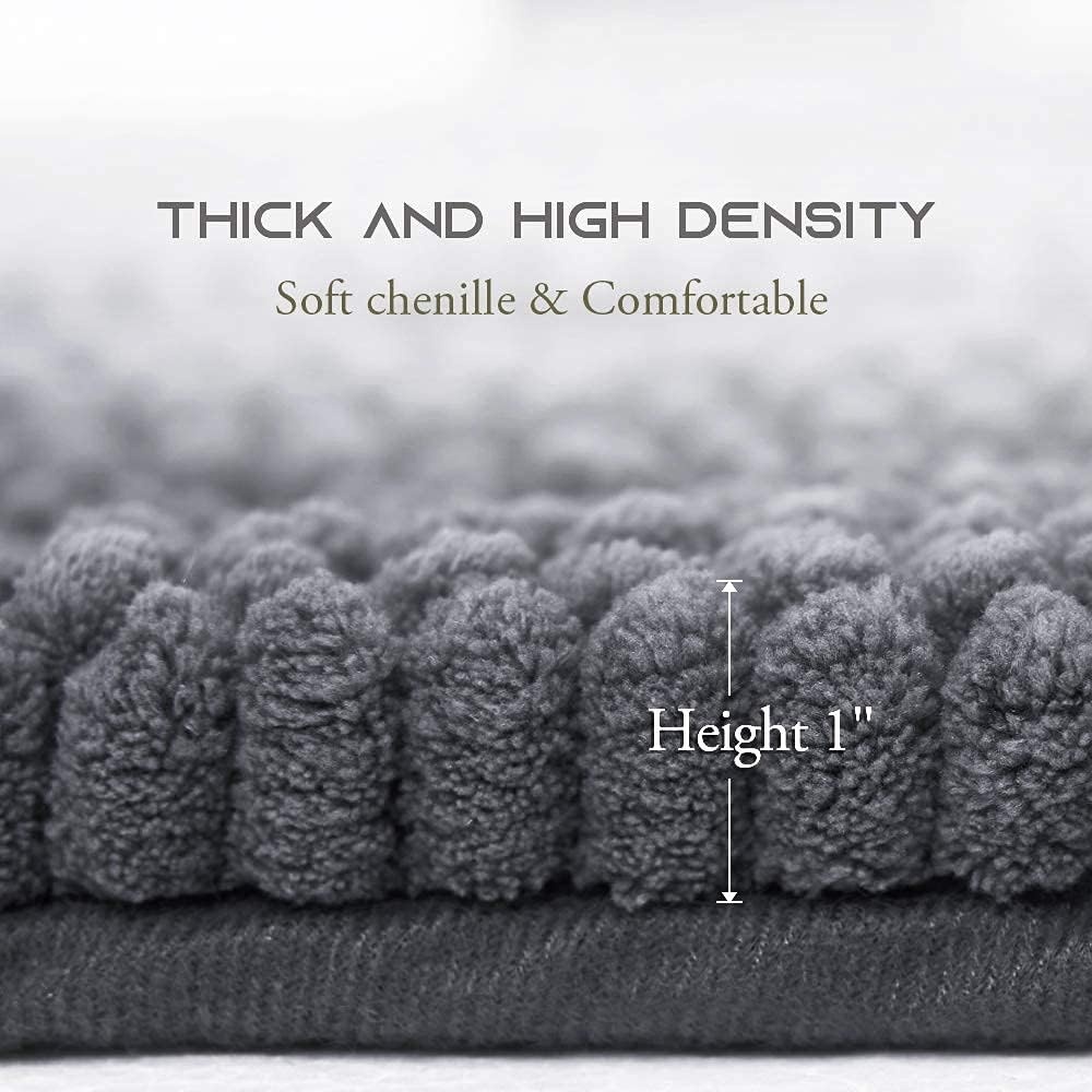 image:imageNICETOWN Black Bathroom Floor Mat AntiSlip Soft Living Room Bedroom Mat Floor Water Absorbent LowProfile Rug Doormat for Entry Mud Room Mat Back Door High Traffic Areas 47 x 24 inchesGrey