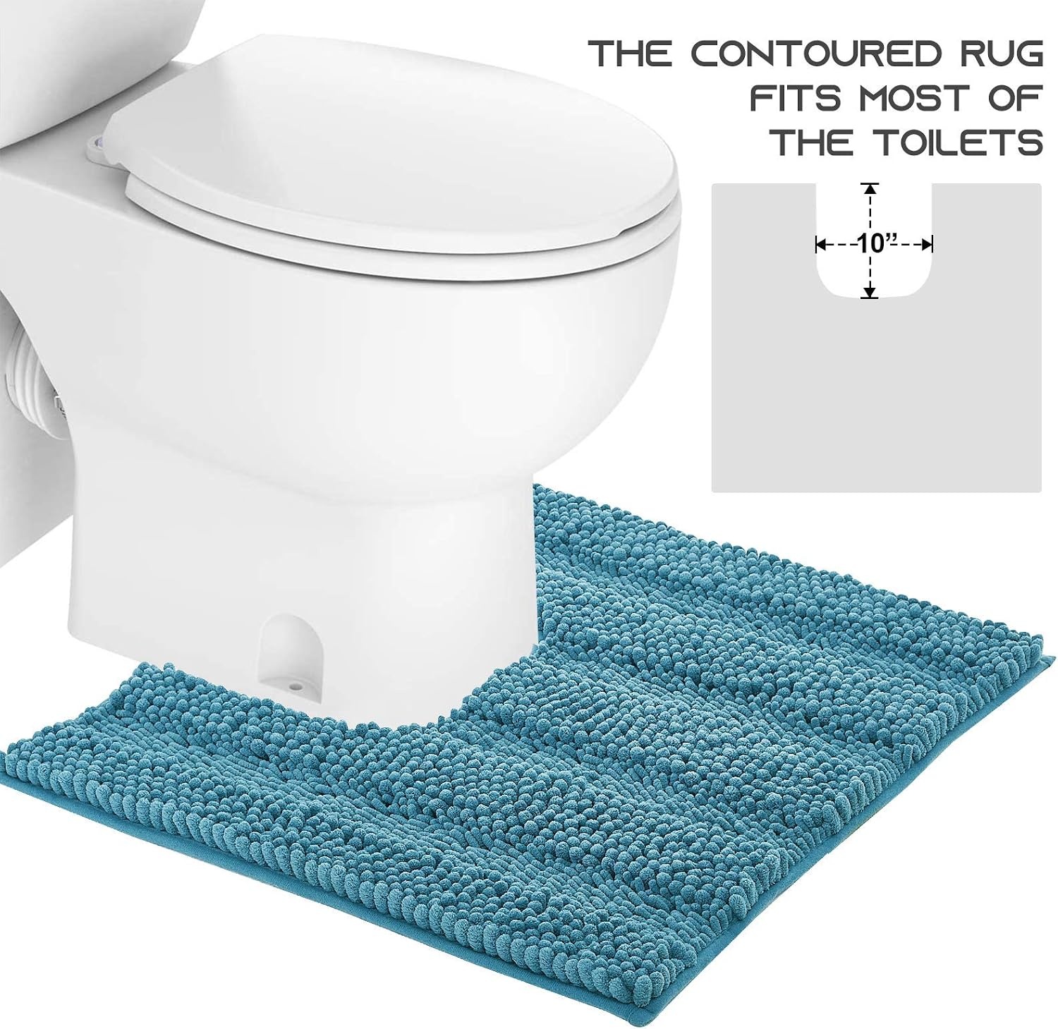 image:imageNICETOWN Black Bathroom Floor Mat AntiSlip Soft Living Room Bedroom Mat Floor Water Absorbent LowProfile Rug Doormat for Entry Mud Room Mat Back Door High Traffic Areas 47 x 24 inchesTeal Blue