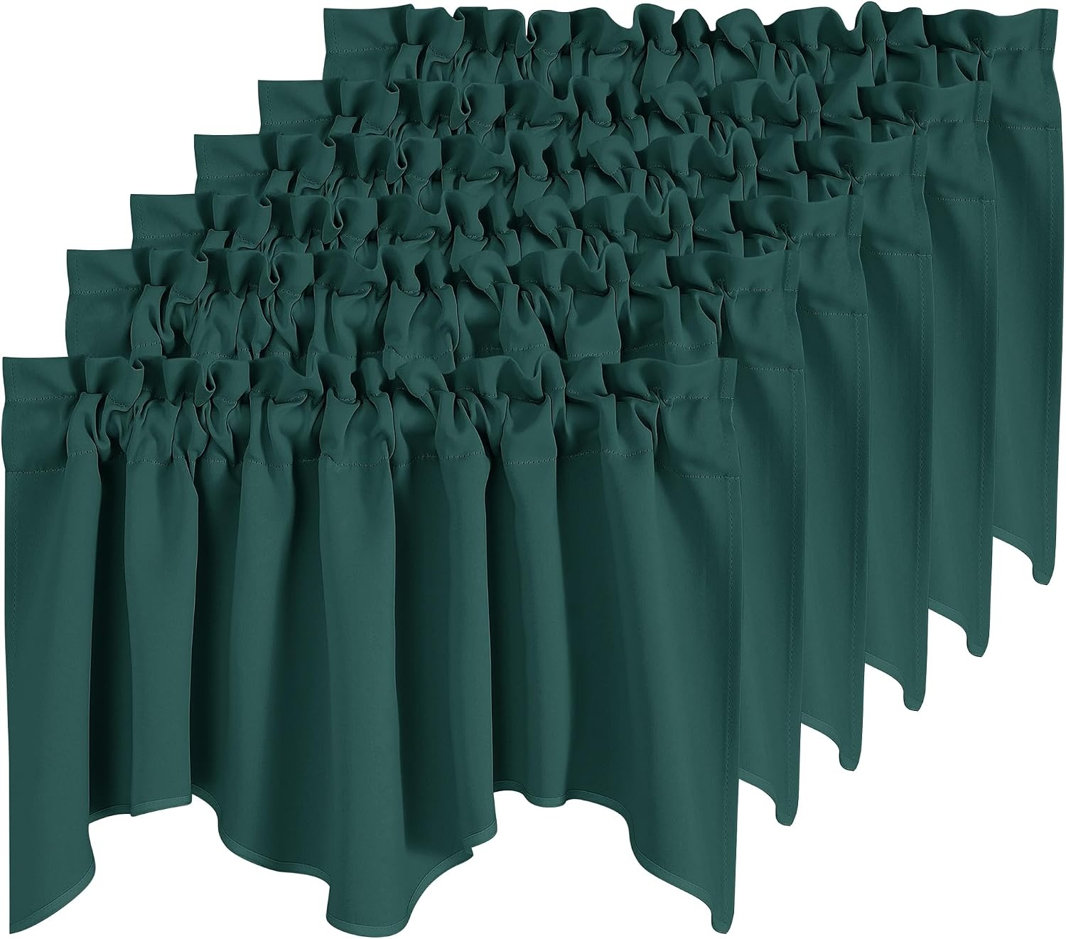 image:imageNICETOWN Blackout Floral Kitchen Valances for Windows 52 x 18 Inch LengthHunter Green