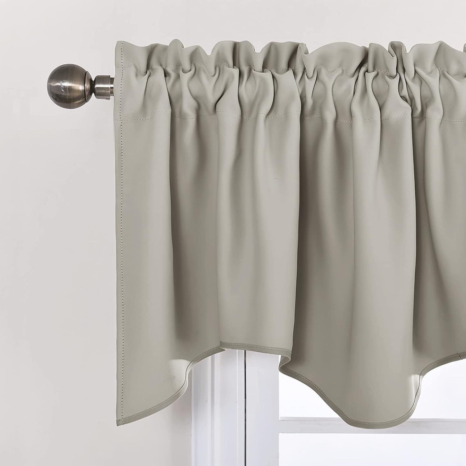 image:imageNICETOWN Blackout Floral Kitchen Valances for Windows 52 x 18 Inch LengthNatural