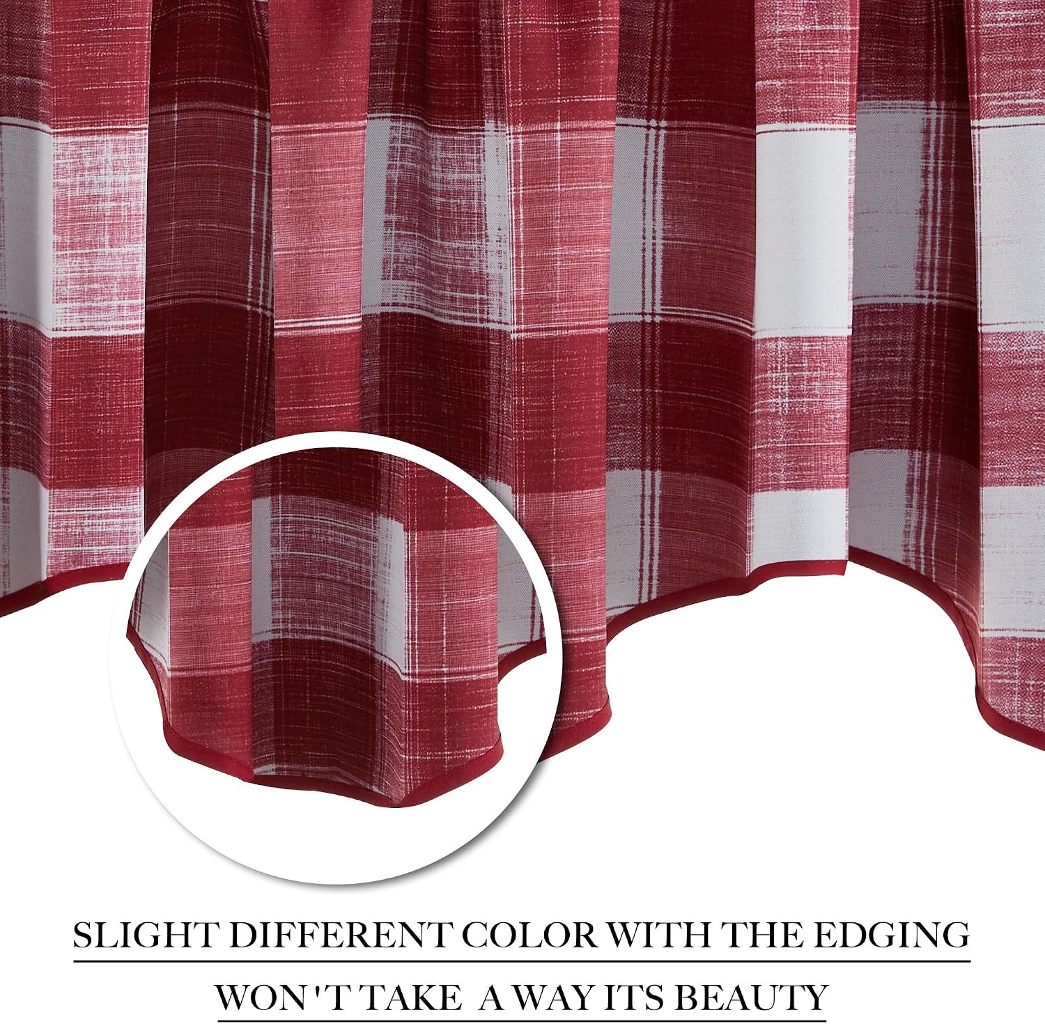 image:imageNICETOWN Blackout Floral Kitchen Valances for Windows 52 x 18 Inch LengthRed White